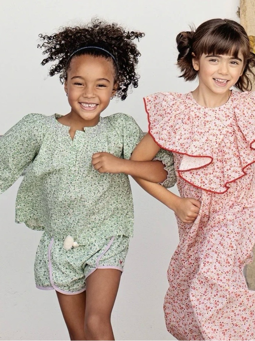 Pink Chicken Set Millie Short, Ava Top Green Mini Ditsy